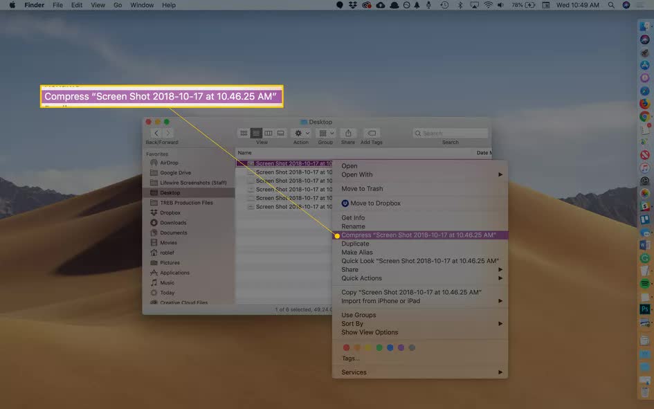 make a zip file for mac